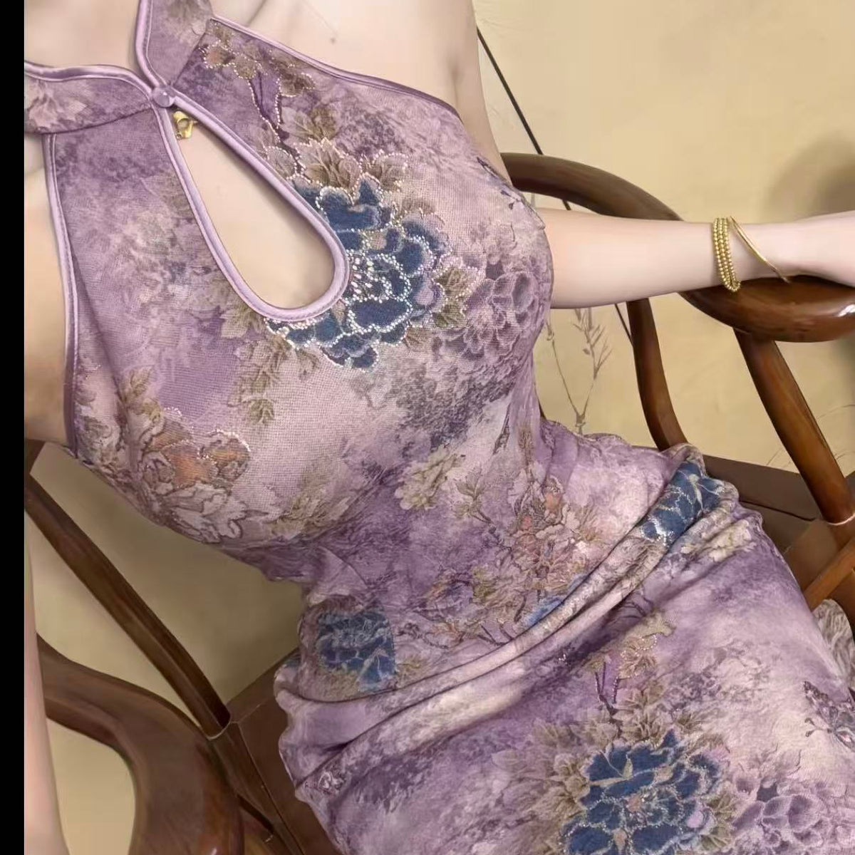 Purple cheongsam