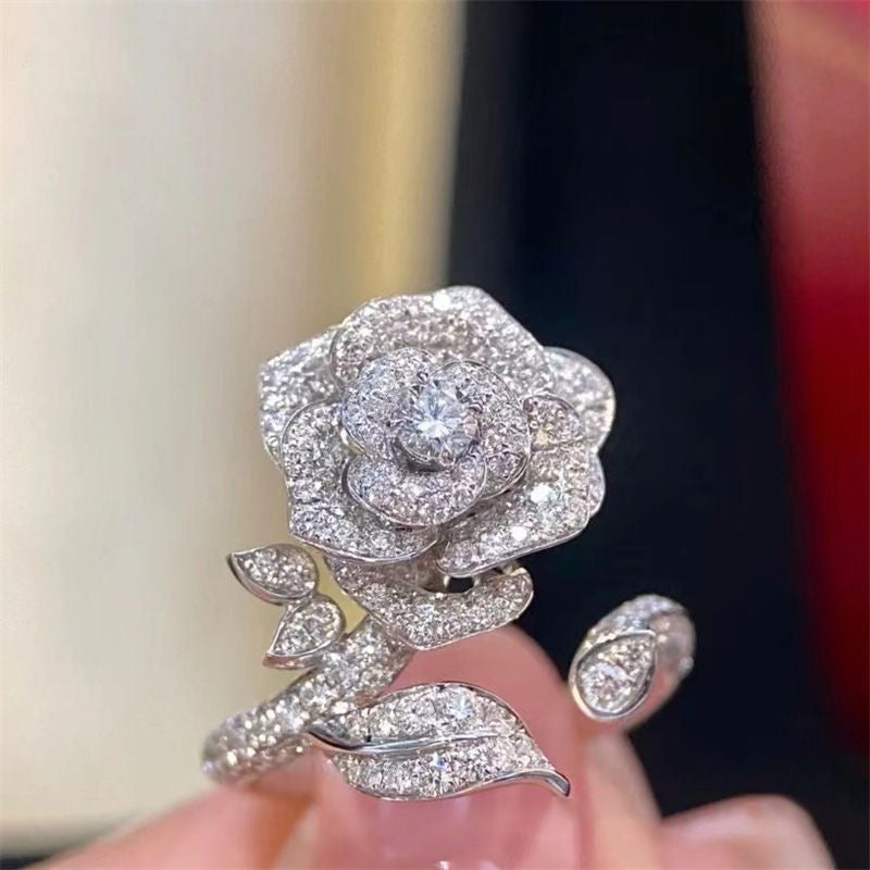 Full Diamond Rose Ring